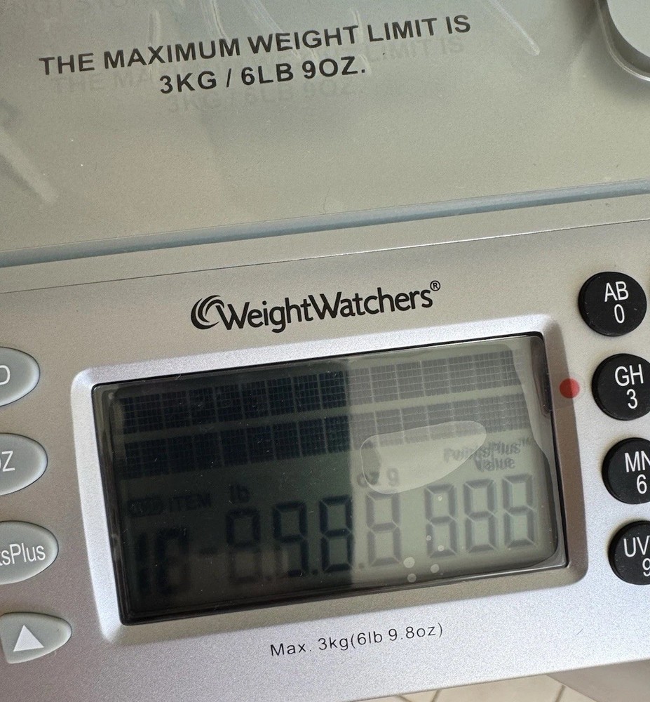 Weight Watchers Silver Electronic Food Scale with Point Plus Value Database