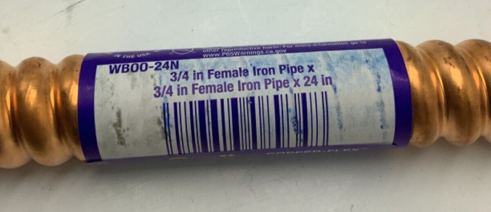 (QTY 3) Water Heater Conn 3/4"x 3/4" x24",No WB00-24N, Brass Craft