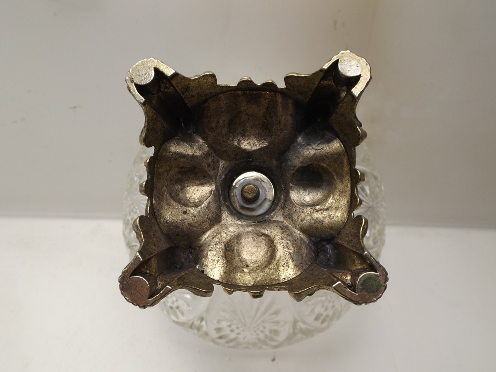 Vintage Bronze Bottom Glass Bowl