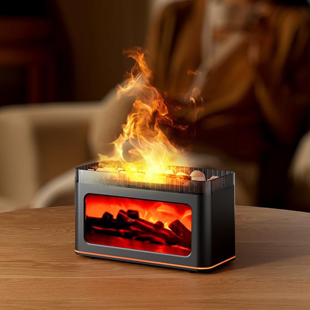US 7 Colors Fireplace Flame Air Diffuser Humidifier Aromatherapy Remote Home Car