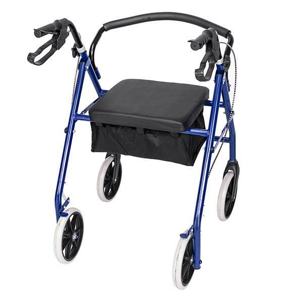 Heavy Duty Rollator Walker With 4 Wheels Extra Wide Seat Folding 500 lb Rolling