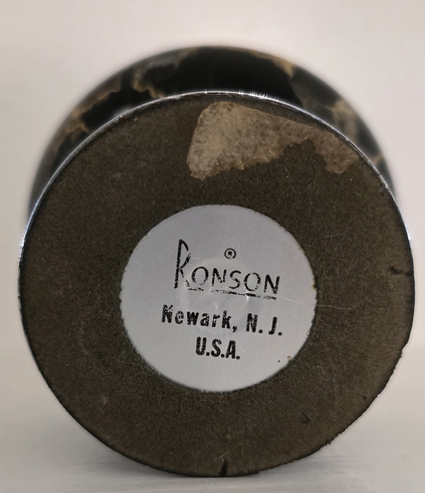 Vintage Ronson Lighter & Cigar Urn Black Marble Set