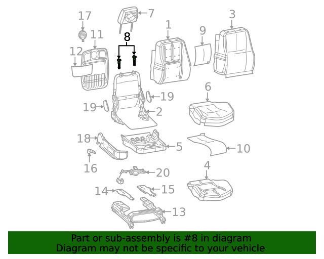 Genuine GM Headrest Cover Guide 19122701