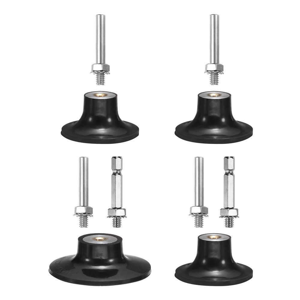 4 Pack 2" 3" Disc Pad Holder Quick Change Disc 1/4" Shank Mandrel, Black