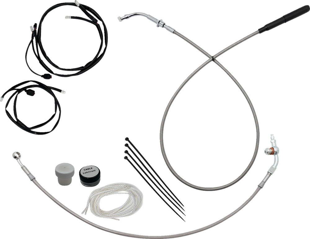 FAT BAGGERS INC. EZ Install Kit - 18" Handlebars - Upper Clutch - Braided