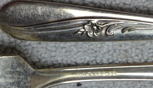 * Vintage - H & T Plate - DINNER FORK - Meadow Flower - Silver-Plated Flatware