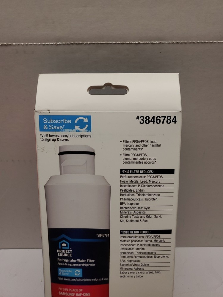 Project Source 3846784 S-2-2 Fridge Water Filter FOR Samsung HAF-CINS 1 2 Pack