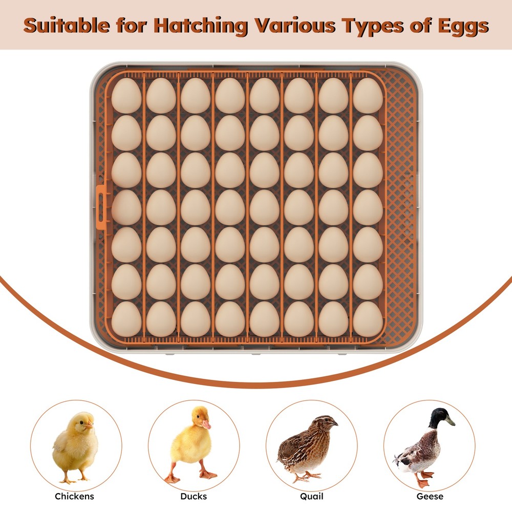 56pcs Egg Incubator Automatic Turning & Humidity Control Chicken Duck Goose Eggs