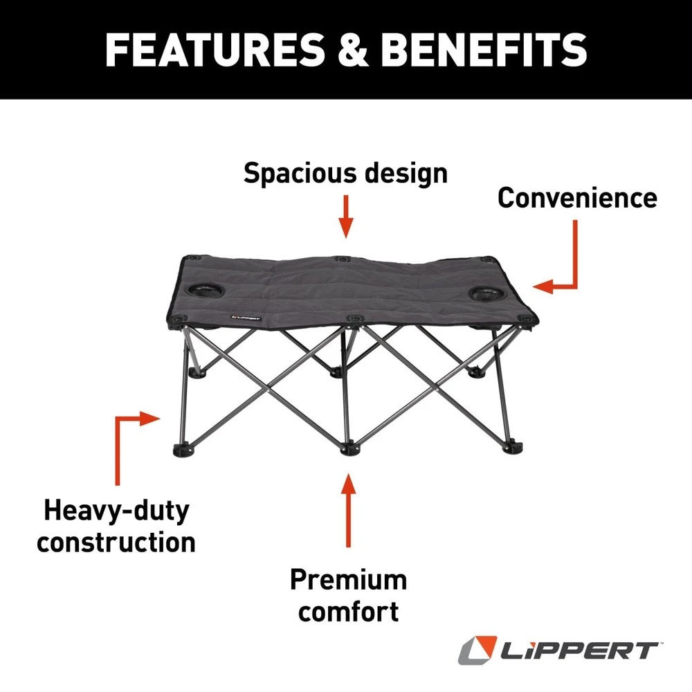 Lippert 2021123295 Campfire Ottoman, Dark Grey