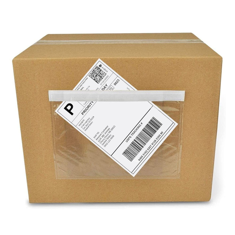 7.5 x 5.5 Clear Packing List Invoice Shipping Envelope Top Loading Self Adhesive