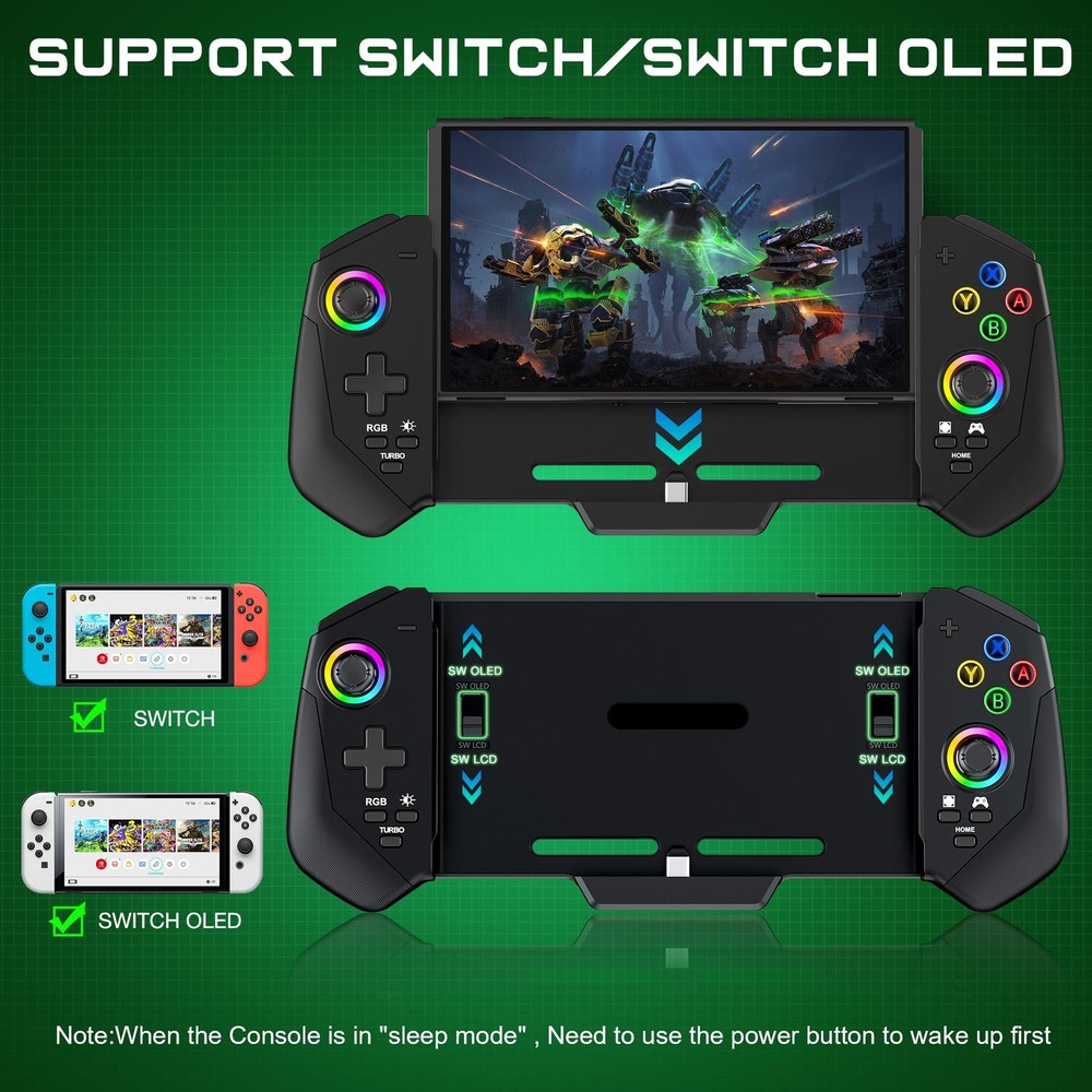 KICKDOT Switch Controllers with Hall 1 - (6.2"/7"), Pure Black