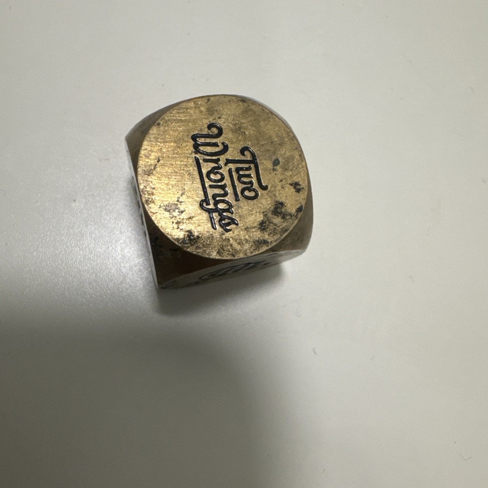 Two Wrongs Heavy Solid Brass Dice Pair Designer Decorative Cubes