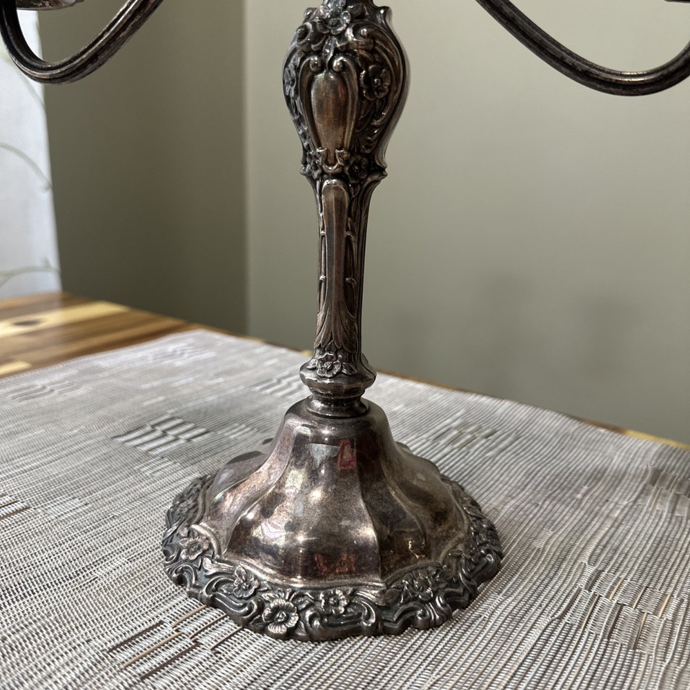 Vintage Silver-Plate Candelabra Unpolished