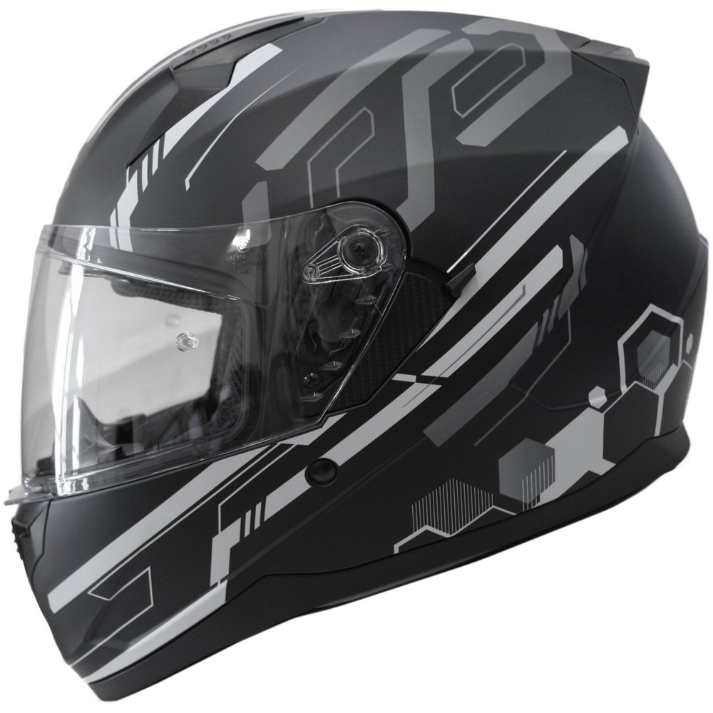 Motorcycle Helmet Size M - GMS Hexago - Matte Black Grey