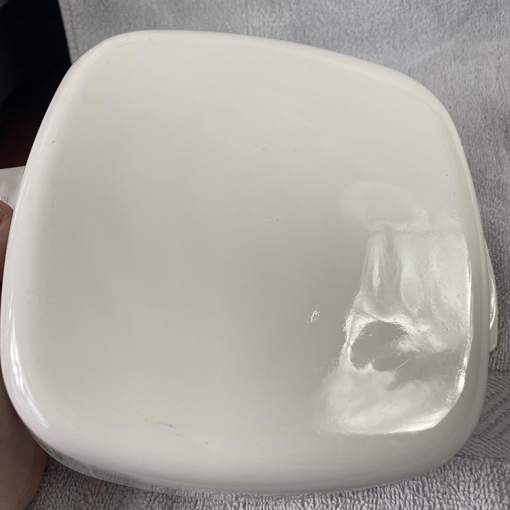 CorningWare Shadow Iris Casserole Pan A-1-B 1L White Floral Baking Dish