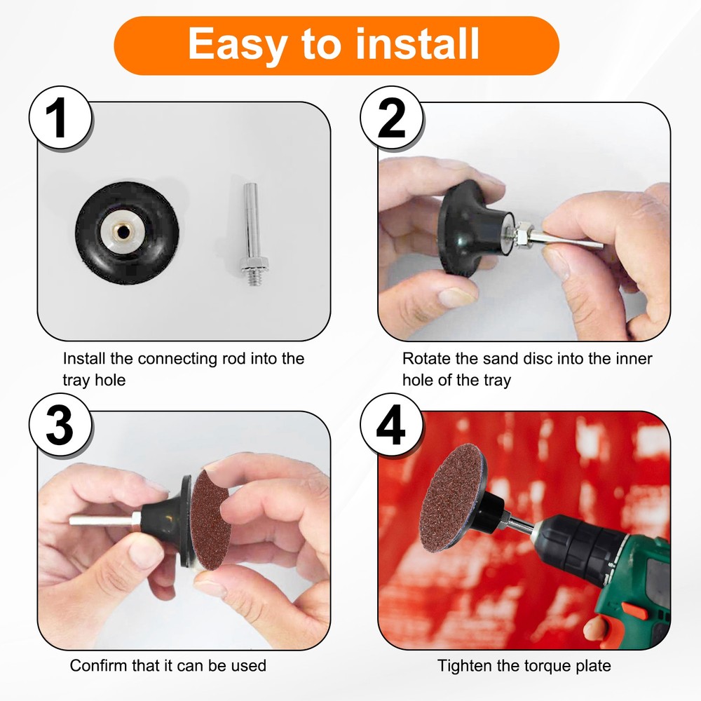 23pcs Quick Change Disc Set 1" Roll Lock Sanding Disc 80 Grits with Disc Holder