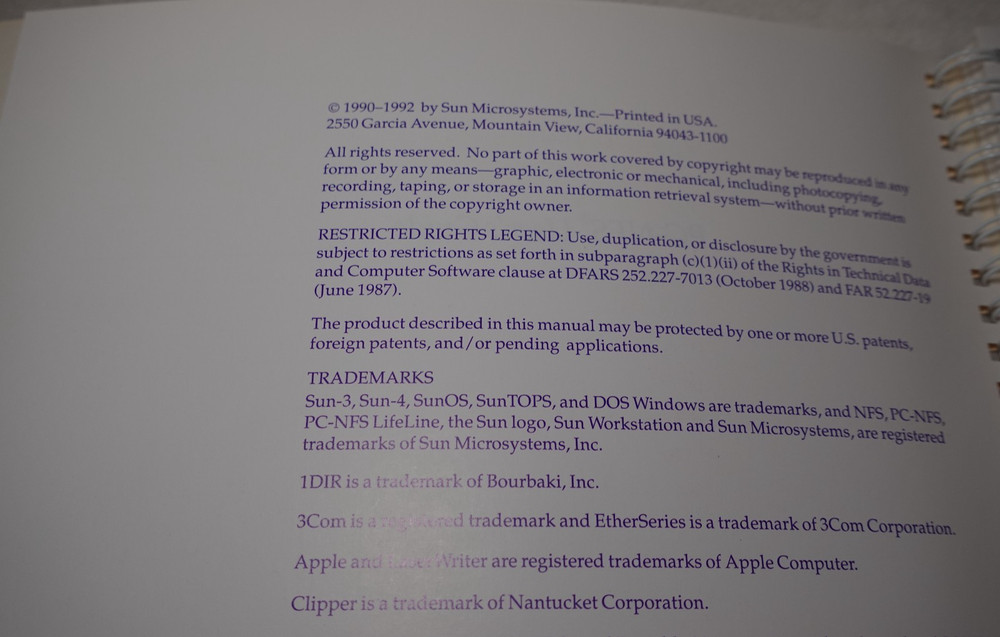 Sun Microsystems PC-NFS 1992 Original User's Guide