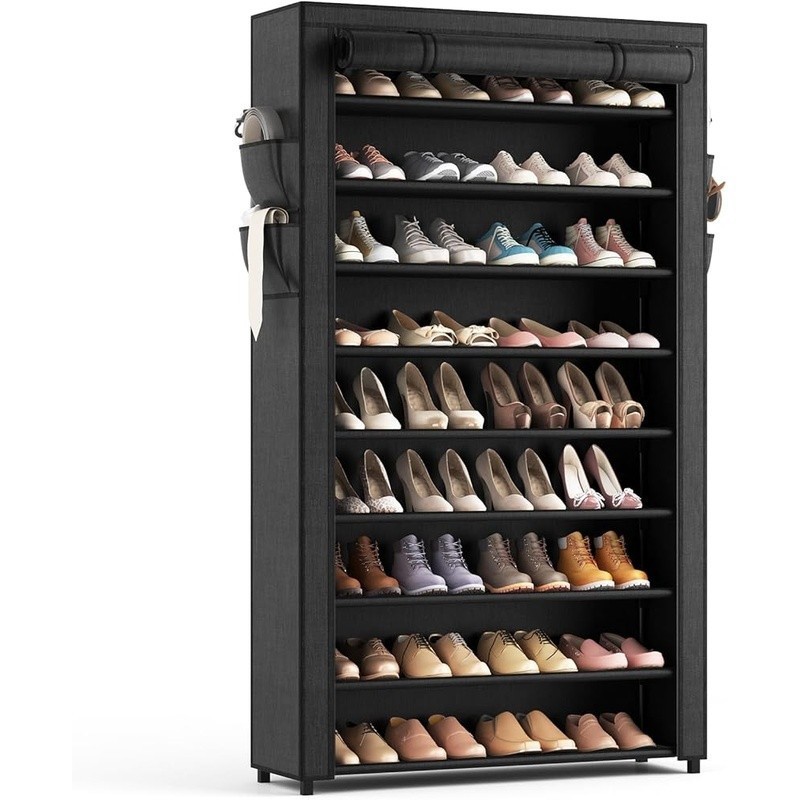 10 Tier Adjustable Shoe Rack Dustproof Organizer Portable Storage Solution New