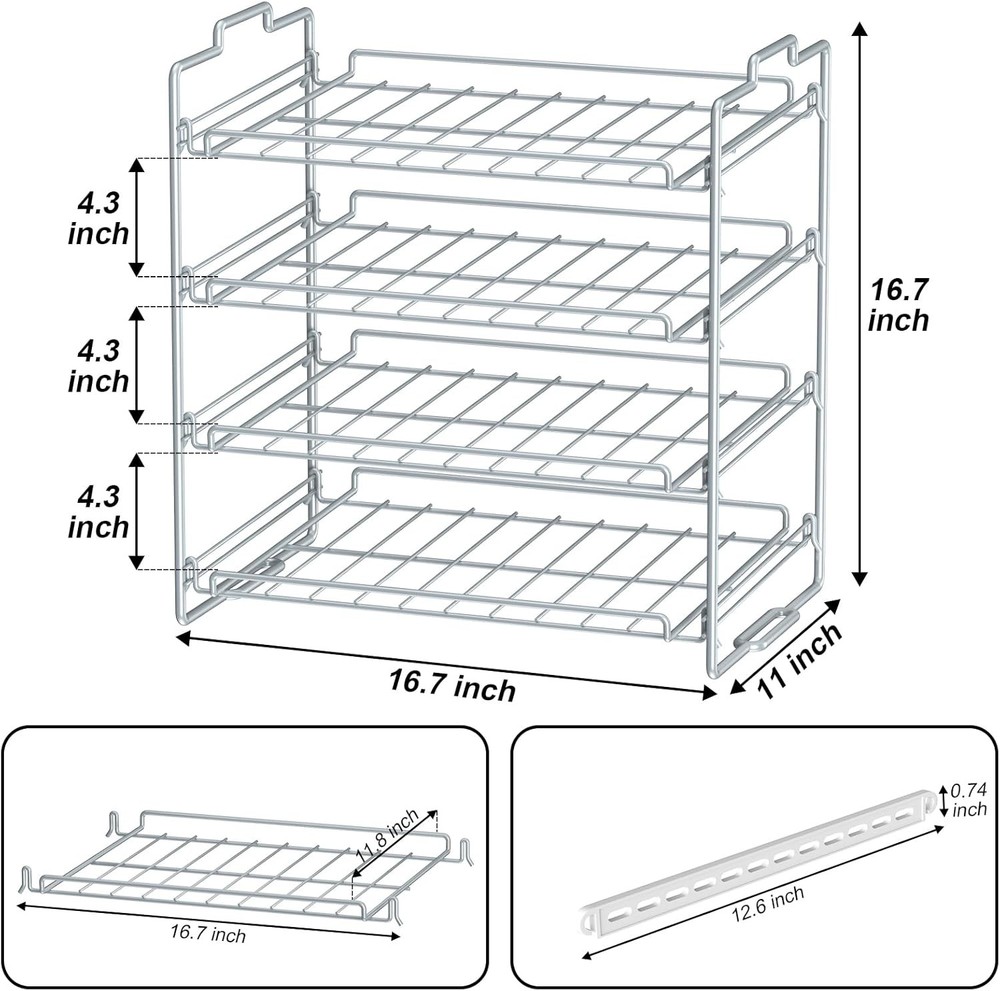 Stackable 4-Tier Can Rack Organizer for Kitchen and Pantry, Holds 48 Cans