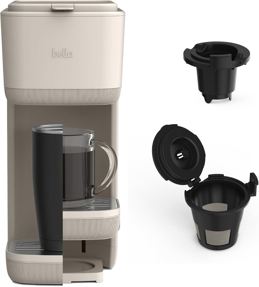 Single Serve Coffee Maker K Cup & Coffee Ground Compatible W/ Removable