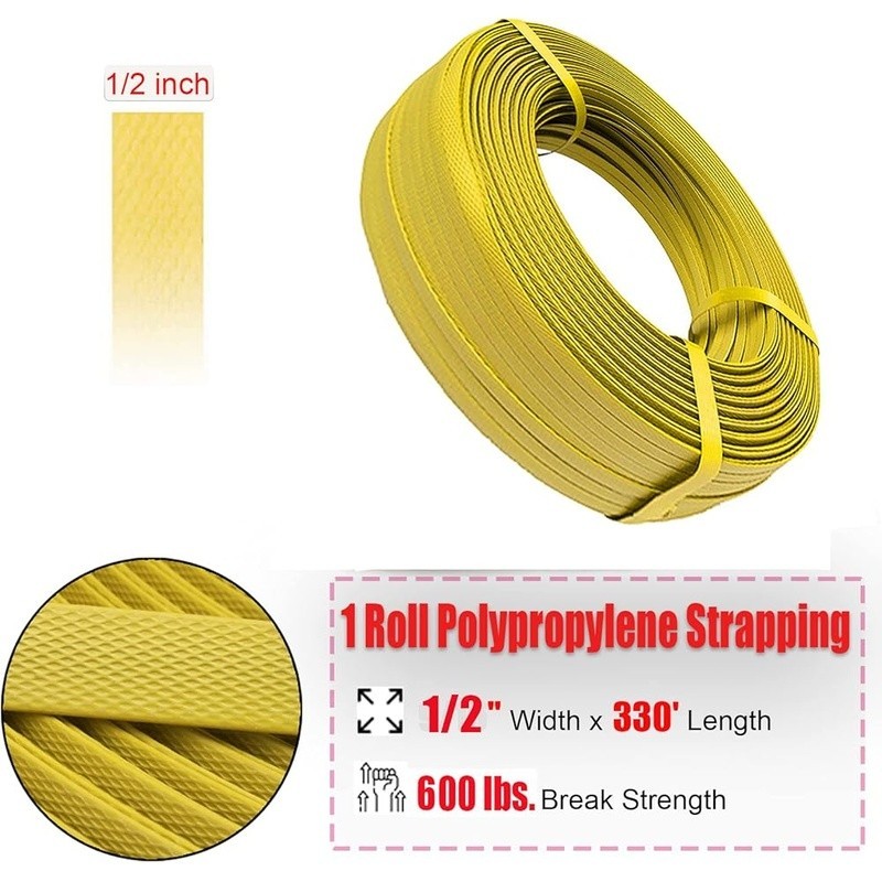 Polypropylene Strapping 1/2" x 330' 600lbs Break Strength Manual Electric Tools