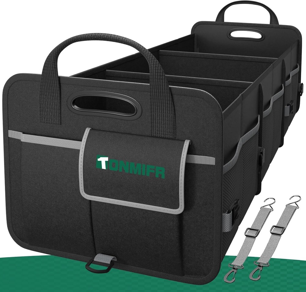 Heavy-Duty Trunk Organizer & Multi-Compartment Storage Box for SUV/Sedan/Minivan
