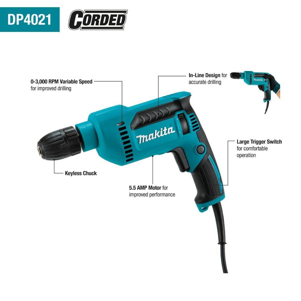 Makita 1/2 Inch Drill With Keyless Chuck
