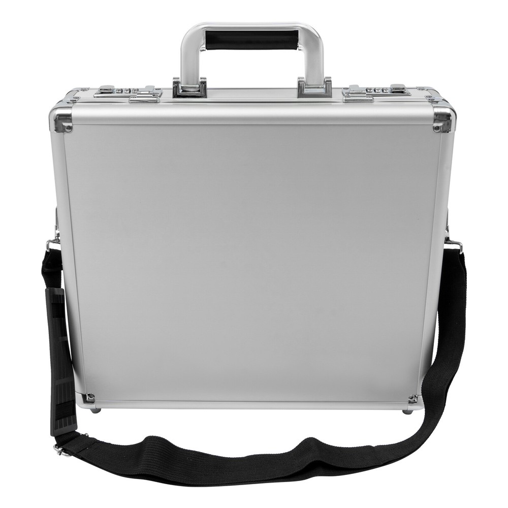 Silver Aluminum Flight Case Hard Men Locking Briefcase Safety Toolbox Office