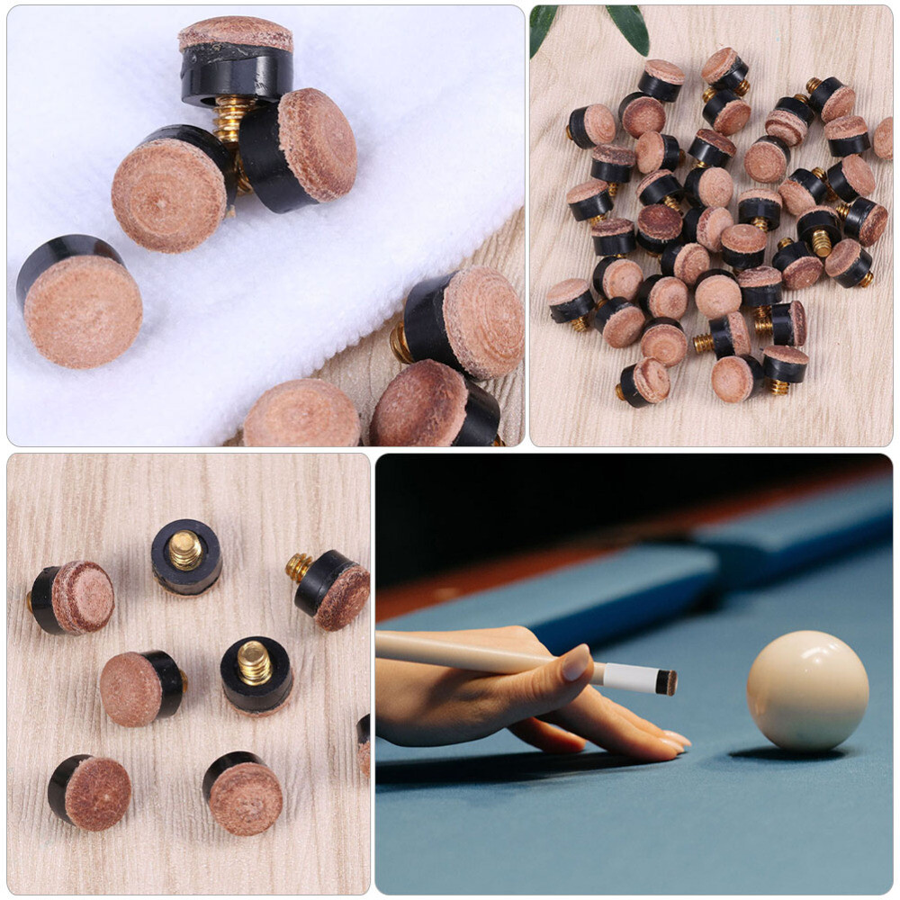 20PCS Practical Snooker Cue Tips Side Table Pool Stick Tips Pool Stick Tips