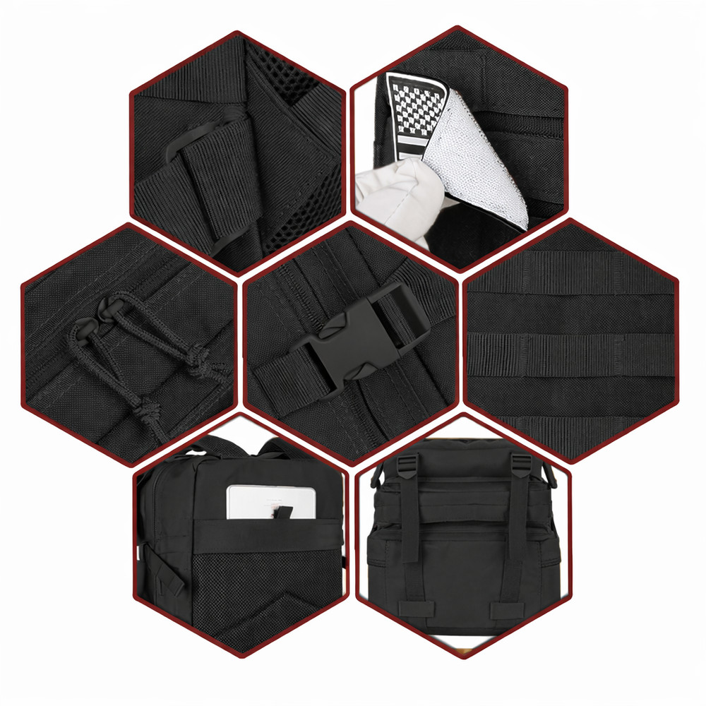 40L Tactical Military MOLLE Backpack 3-Day Assault Pack- Black