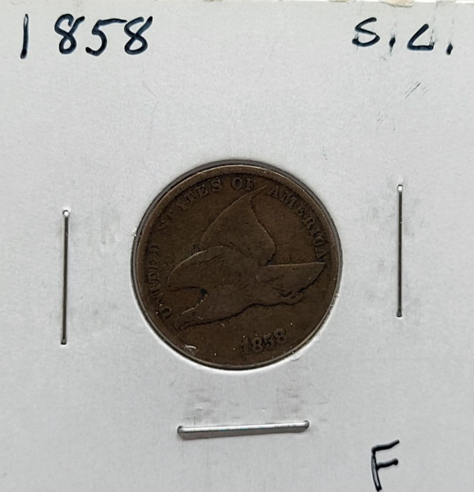 1858 U.S Flying Eagle Cent Penny Type Coin