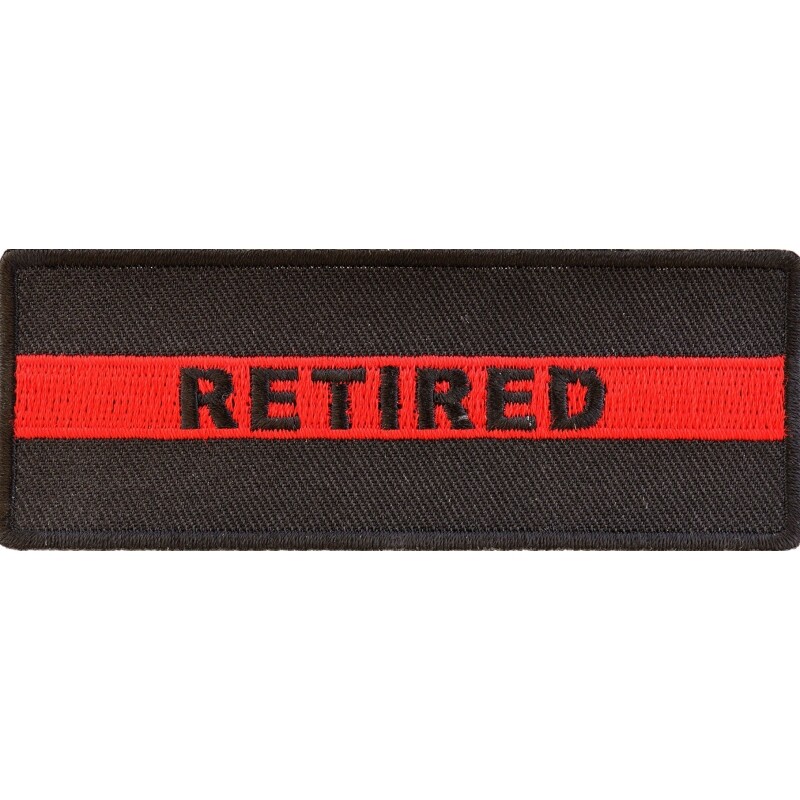 Embroidered Patch, Retired Thin Red Line Firefighter Patch, 4" x 1.5"