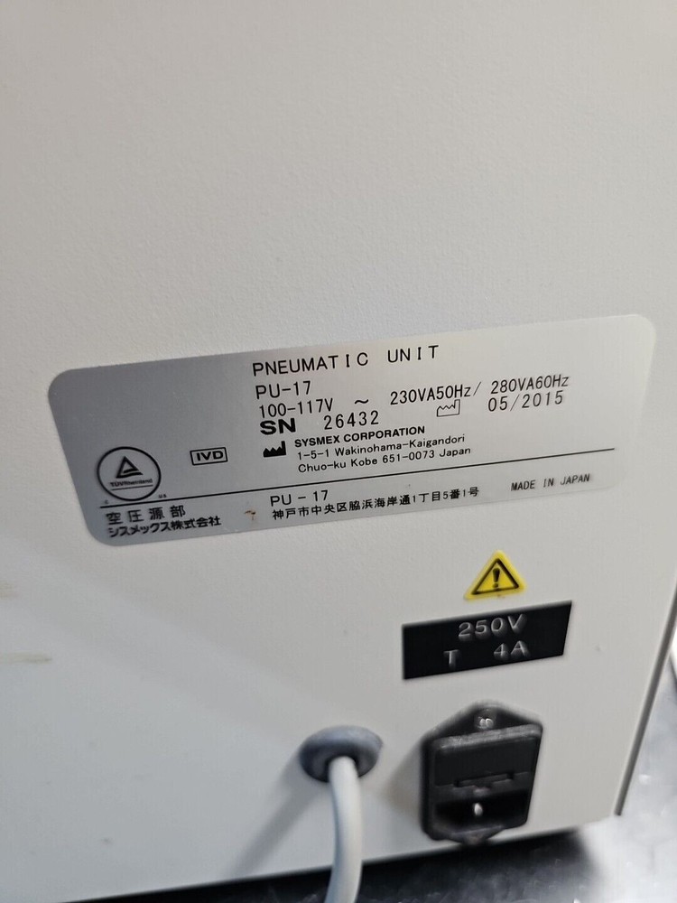 Sysmex PU-17 Pneumatic Unit Only