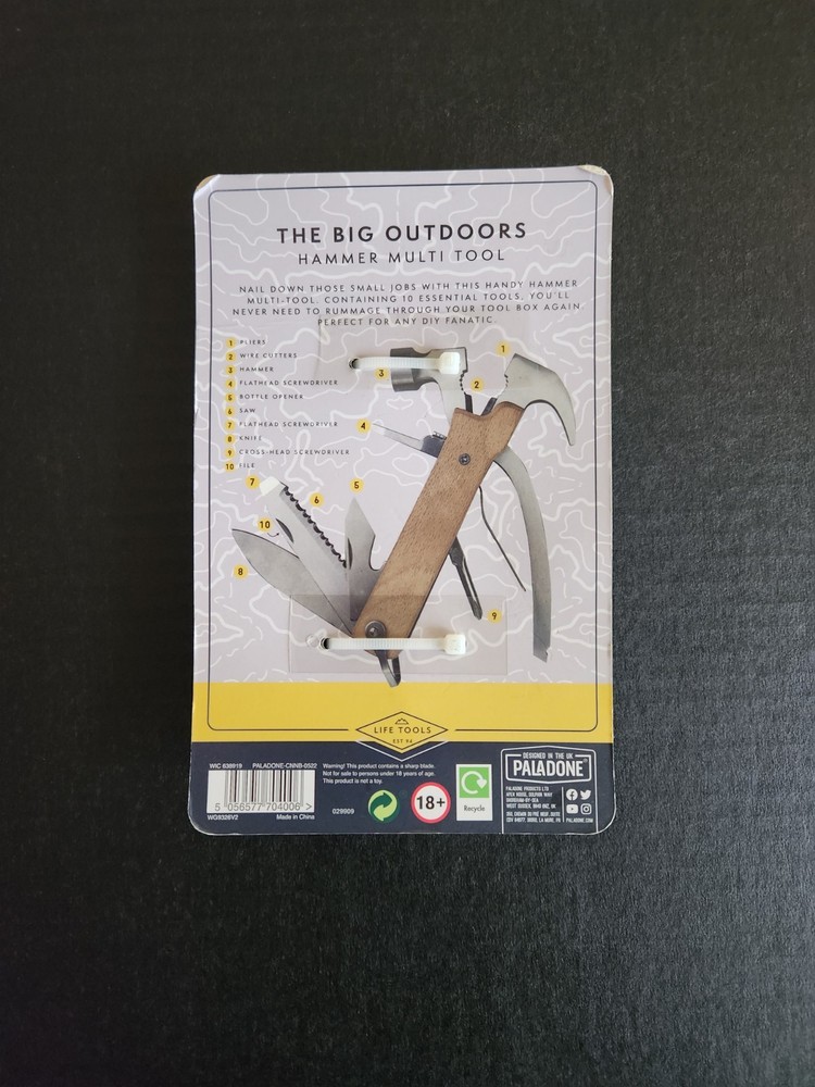 The Big Outdoors Hammer Multi Tool New 10 Tools In One