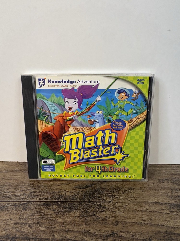 Math Blaster for 4th Grade PC MAC CD-ROM 1999 Knowledge Adventure Educational