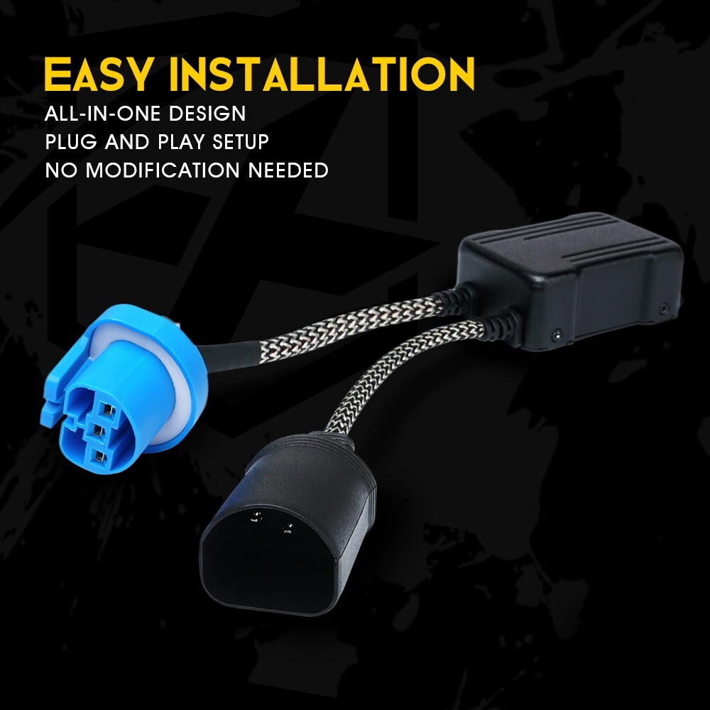 2X 9007 LED Headlight Canbus Anti Flicker Error Free Resistor Canceller Decoder