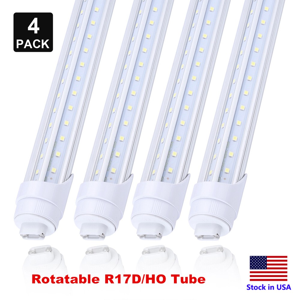 R17D HO 2 Pins T8 8ft LED Tube Light 65W Replace Fluorescent Light 6000K 4Pack