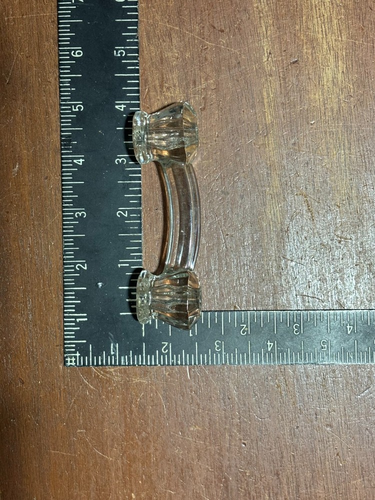 6 Vintage Glass Clear Cabinet Kitchen Pull Handles