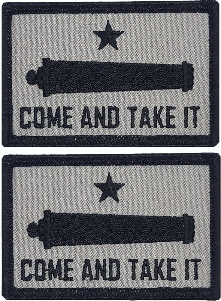 COME AND TAKE IT GONZALES CANNON TEXAS REVOLUTION PATCH  | 2PC  HOOK BACK 3"X2"