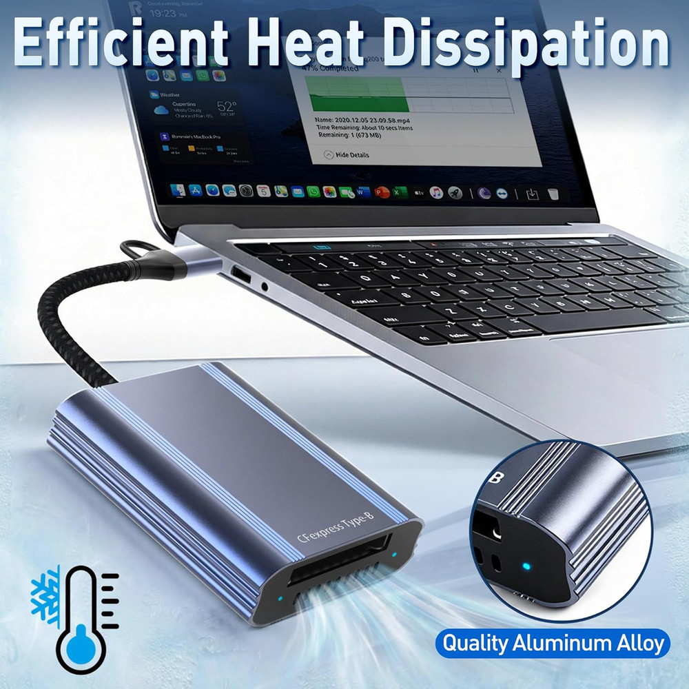 Cfexpress Type B Card Reader with 10Gbps USB 3.2 Gen 2, USB-C & USB-A 2-In-1 Typ