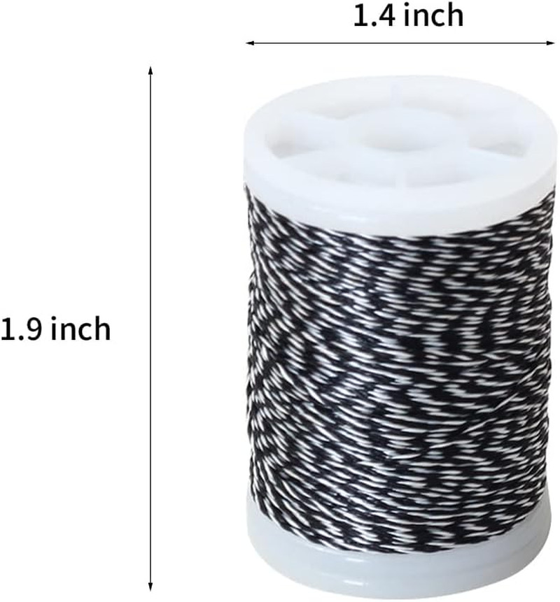 Archery Bow String Serving Thread 131 Yard/120 M Durable Nylon Black-White