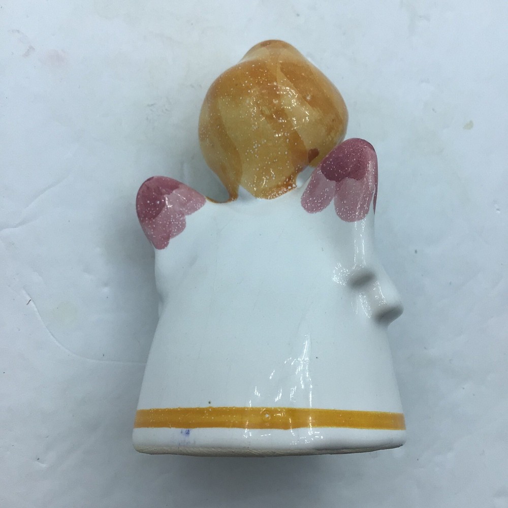 Ceramic Angel Bell Pink Wings Clapper