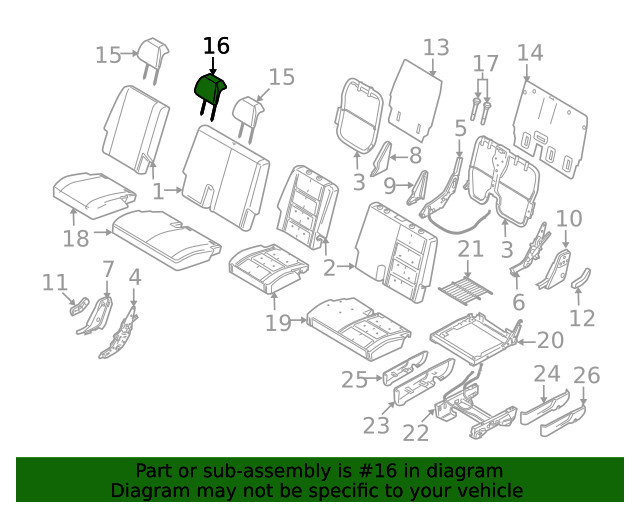Genuine Ford Headrest 8A4Z-74611A08-AA