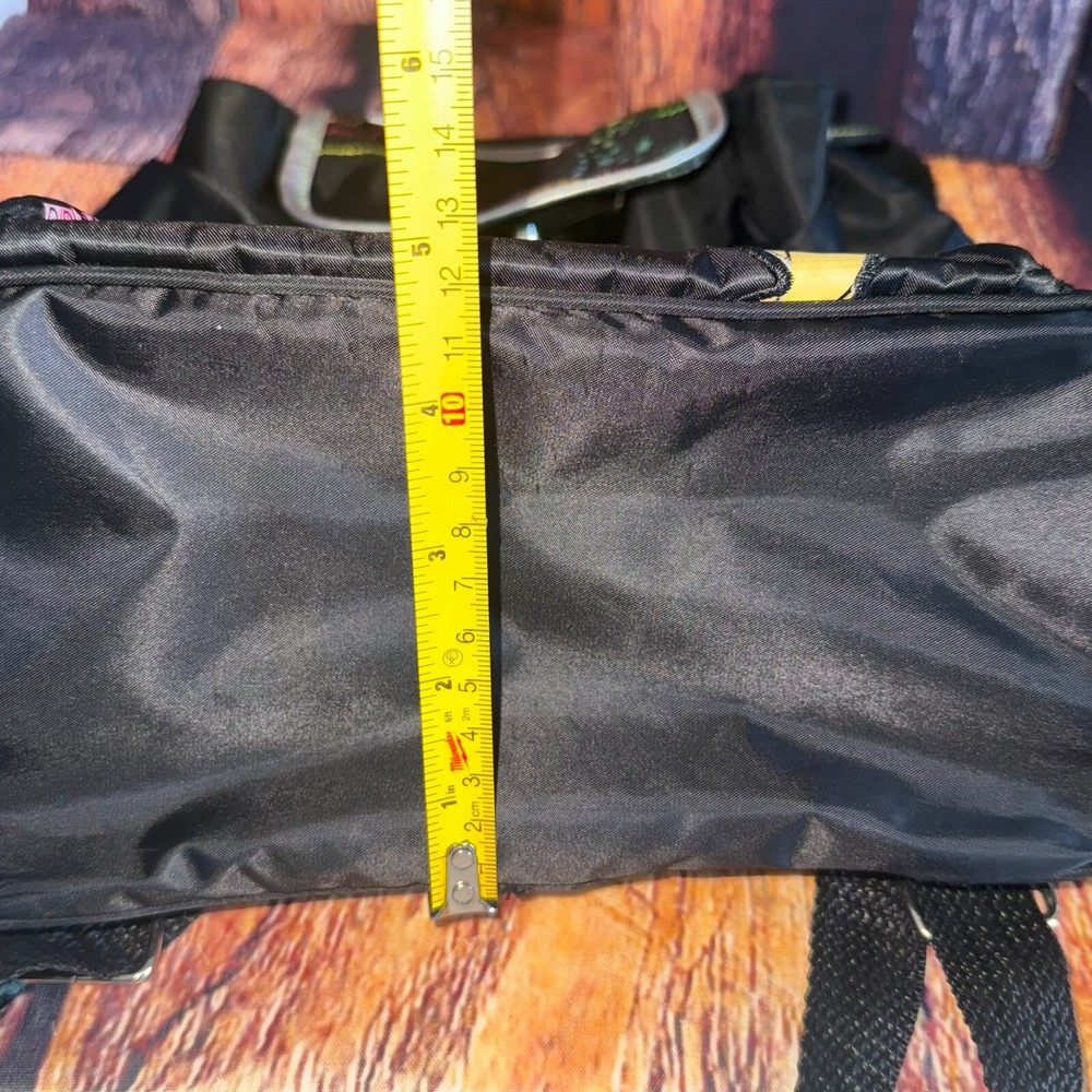 Disney Tinker Bell Pixie Power Backpack Bag Black Nylon Adjustable Strap RARE