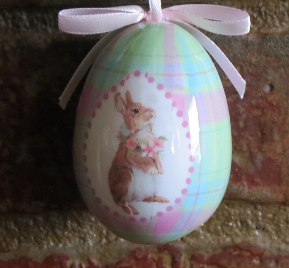Ashland Easter Egg Plaid Full Easter Bunny Ornament