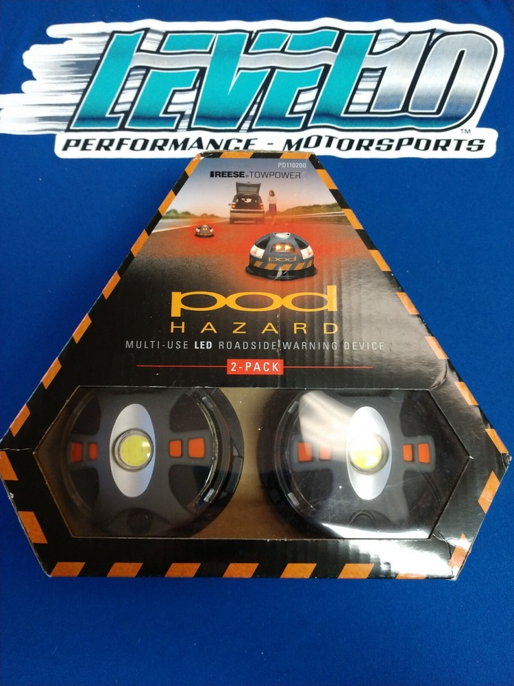REESE TOWPOWER POD HAZARD MULTI-USE LED ROADSIDE WARNING DEVICE 2-PACK PD110200