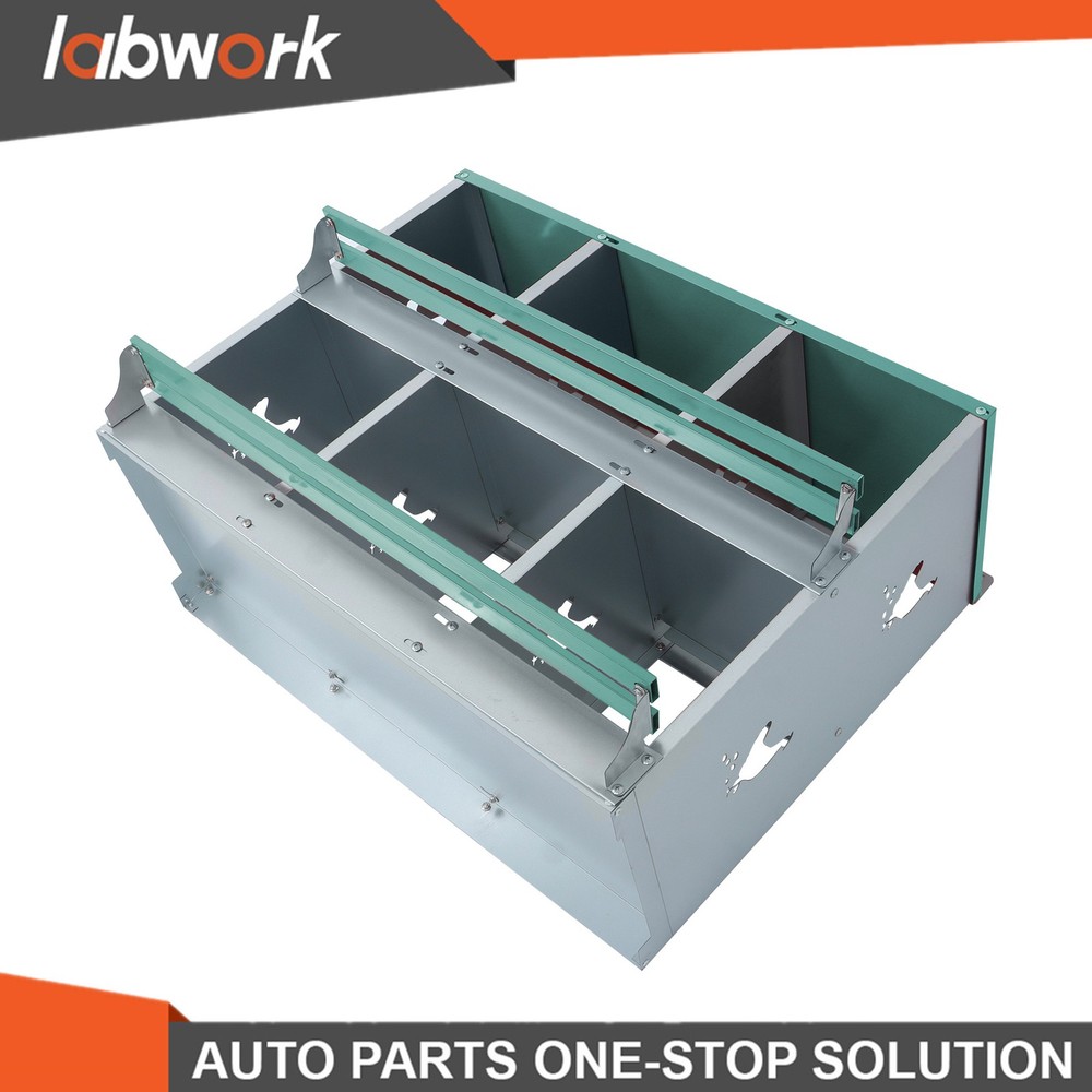 Labwork 6-Compartment Metal Poultry Nesting Box Wall Mount Easy Egg Collection