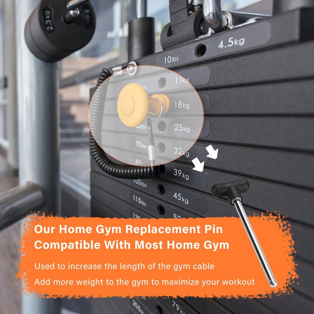 ArrogantF Weight Stack Pin, Gym Pin Heavy Duty Replacement, 1 PC, Black
