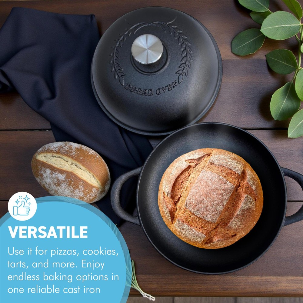 24cm Cast Iron 𝗗𝗨𝗧𝗖𝗛 𝗢𝗩𝗘𝗡 𝗕𝗥𝗘𝗔𝗗 𝗣𝗔𝗡 for Artisan Bread