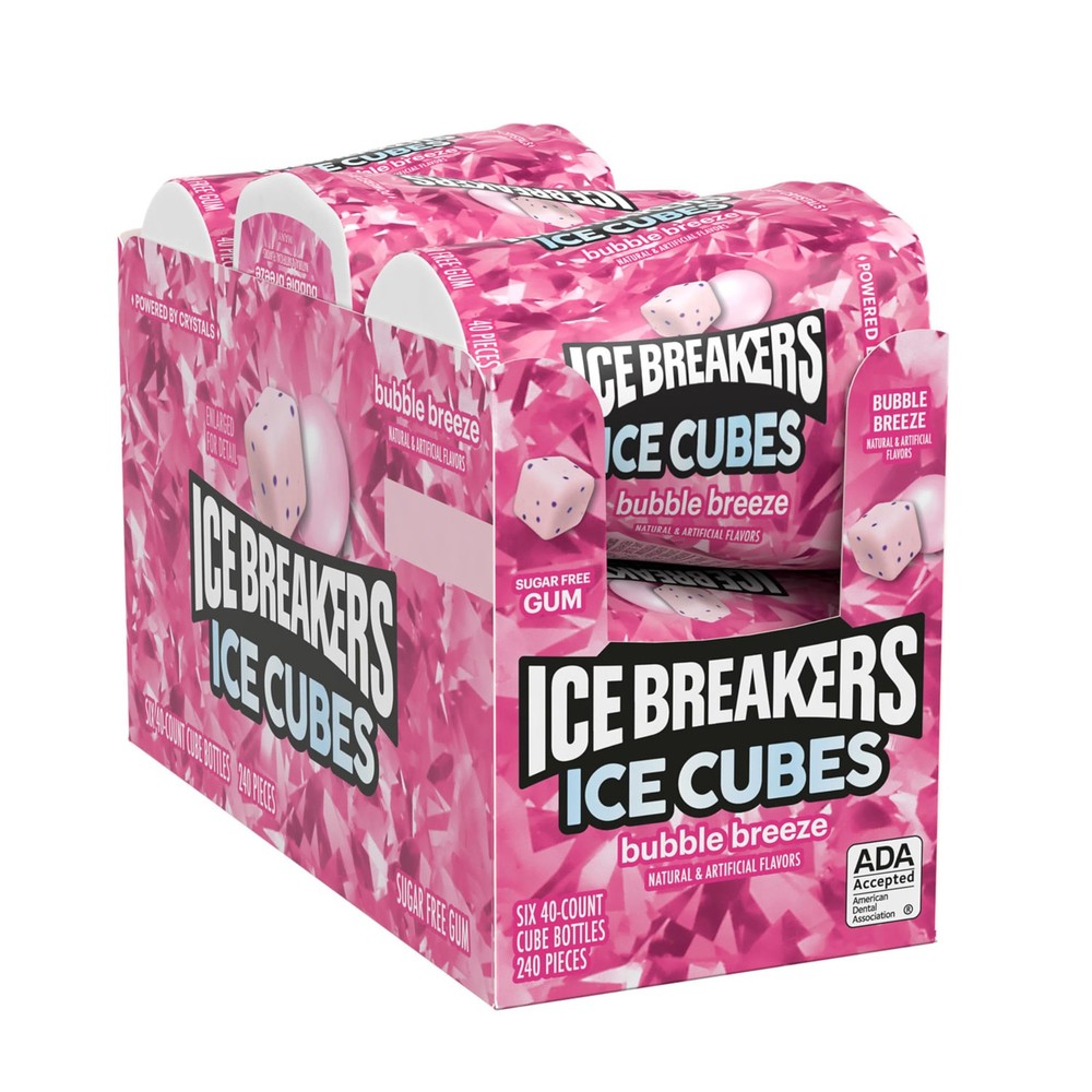 ICE BREAKERS Ice Cubes Bubble Breeze 40 Count (Pack of 6),